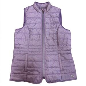 Laura Torelli Classic Purple & White Micro-Check Quilted Zip up Vest Women’s M